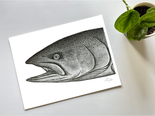 Stippled Chinook/King Print