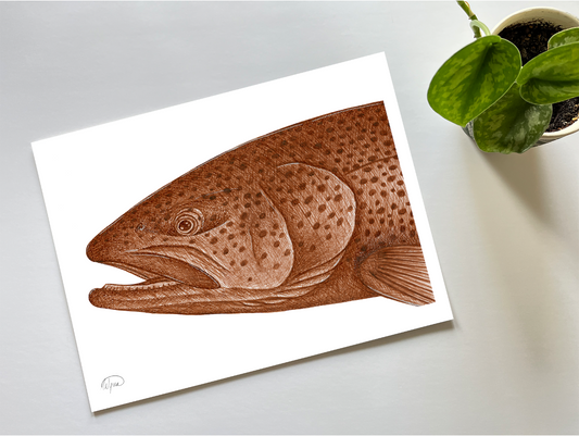 Sepia Brown Trout Print