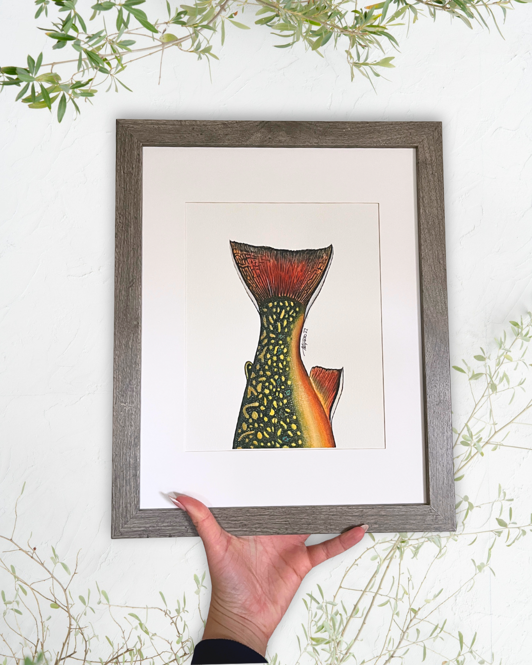 Brook Trout Tail - Original Watercolour Painting