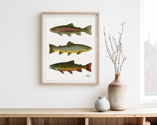 Open Season Triple Trout Print