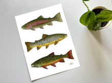 Load image into Gallery viewer, Open Season Triple Trout Print
